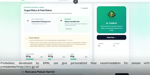 BRIN Develops PrediaBeat, an AI-Based Food Recommendation System for Diabetes Prevention