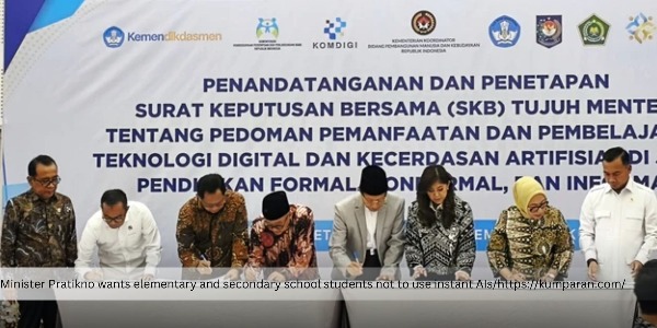 School Students Should Not Use Instant AIs Like ChatGPT, Said Pratikno